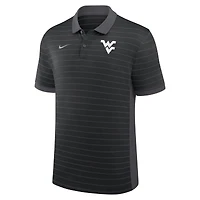 Polo Nike noir Dri-FIT pour homme, coupe début de saison 2025, équipe des West Virginia Mountaineers, avec rayures Victory Sideline