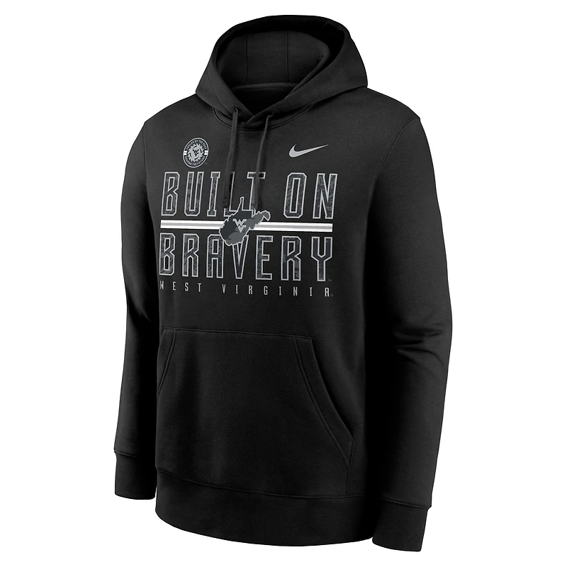 Men's Nike Black West Virginia Mountaineers Built on Bravery Club Fleece Hoodie