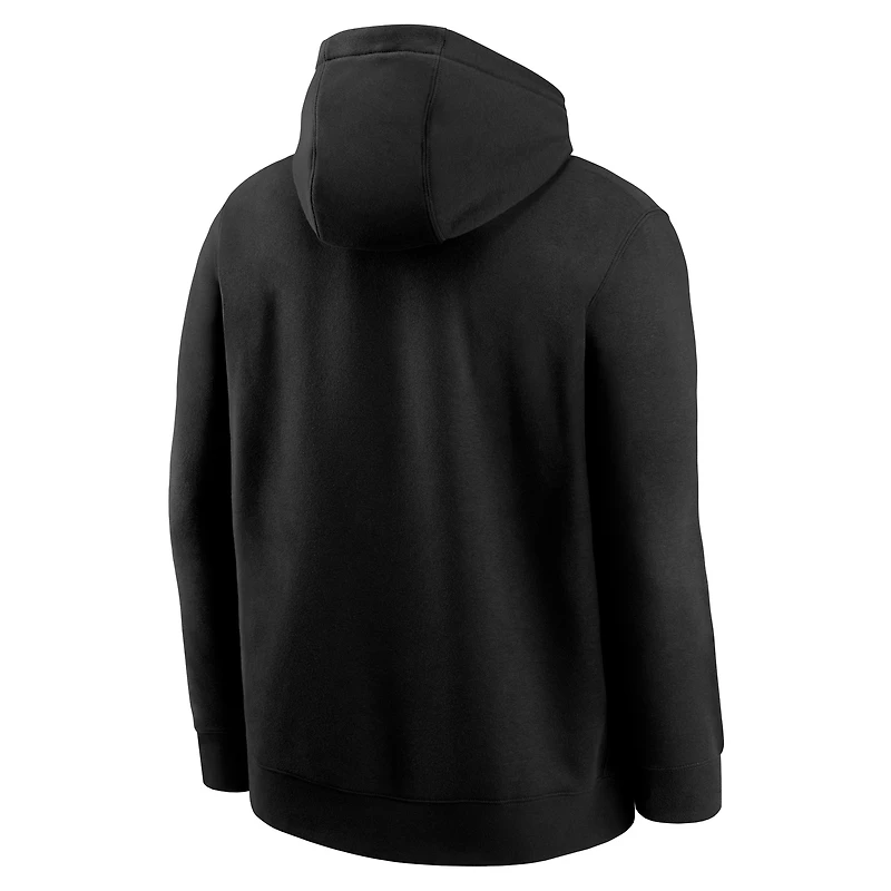 Sweat à capuche en molleton Nike noir pour homme des West Virginia Mountaineers Built on Bravery Club