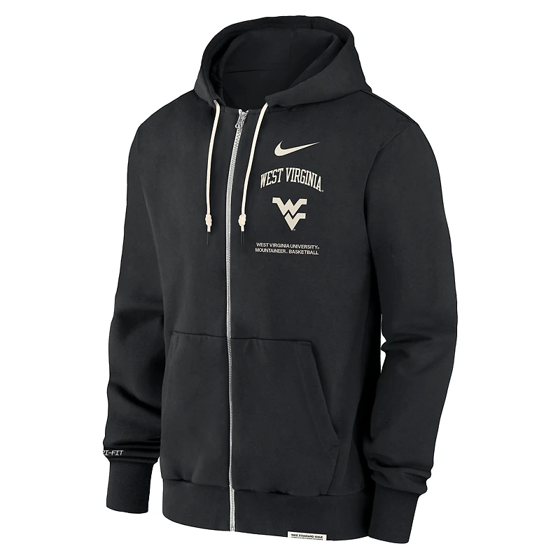 Men's Nike Black West Virginia Mountaineers On-Court Performance Full-Zip Hoodie
