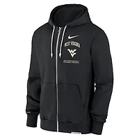 Men's Nike Black West Virginia Mountaineers On-Court Performance Full-Zip Hoodie