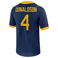 Men's Nike CJ Donaldson Navy West Virginia Mountaineers NIL Football Game Jersey