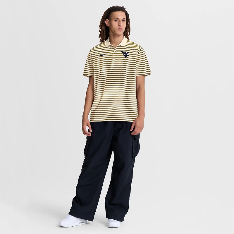 Men's Nike Navy/White West Virginia Mountaineers Primetime Victory Striped Dri-FIT Polo