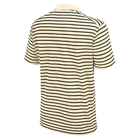 Men's Nike Cream West Virginia Mountaineers Primary Logo Striped Dri-FIT Polo