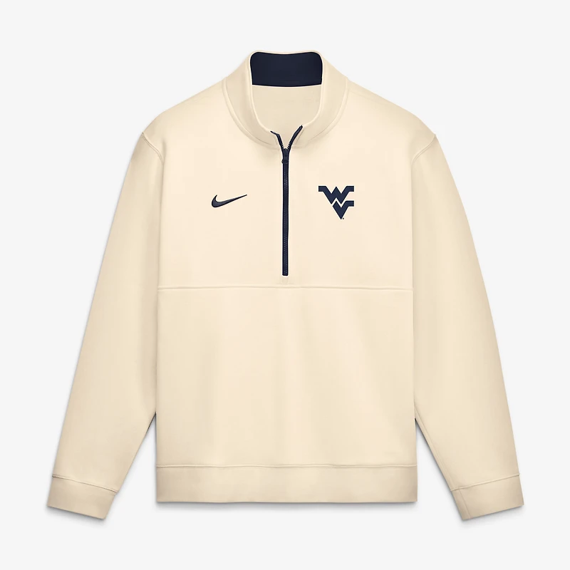 Men's Nike Cream West Virginia Mountaineers Primetime Club Fleece Half-Zip Pullover