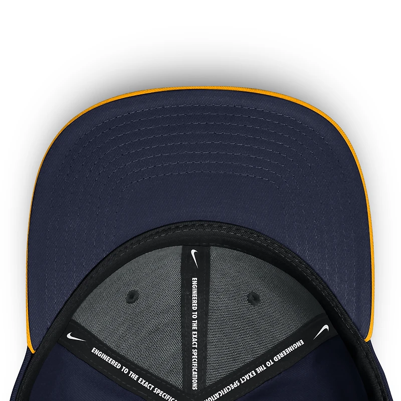 Men's Nike Gold/Navy West Virginia Mountaineers 2025 Sideline Rise Local Performance Flex Hat