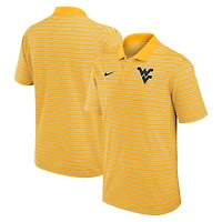 Polo de performance à rayures Nike pour hommes, or/blanc, West Virginia Mountaineers Primetime Victory
