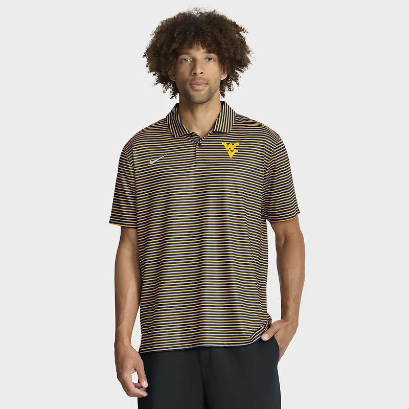 Polo Nike Gold West Virginia Mountaineers 2025 Coaches Premium Tour Stripe Dri-FIT pour homme