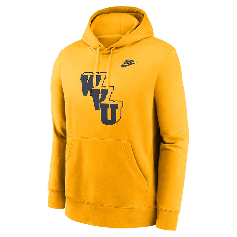Men's Nike Gold West Virginia Mountaineers Legacy Logo Club Fleece Pullover Hoodie