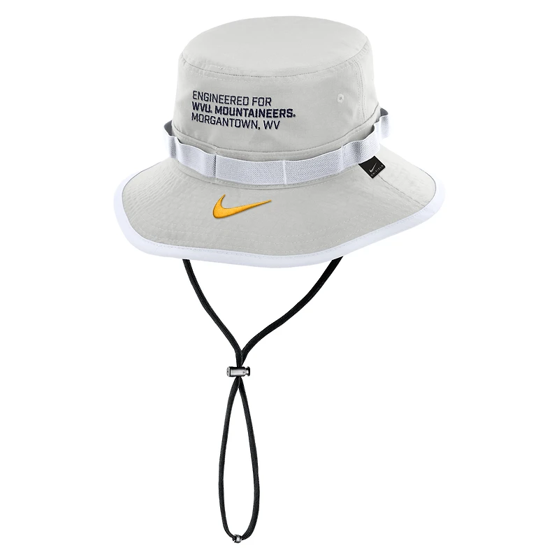 Men's Nike Gray West Virginia Mountaineers 2025 Sideline Apex Boonie Performance Bucket Hat