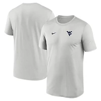 T-shirt Nike Dri-FIT gris pour homme, équipe des West Virginia Mountaineers 2025, avec petit logo et légende