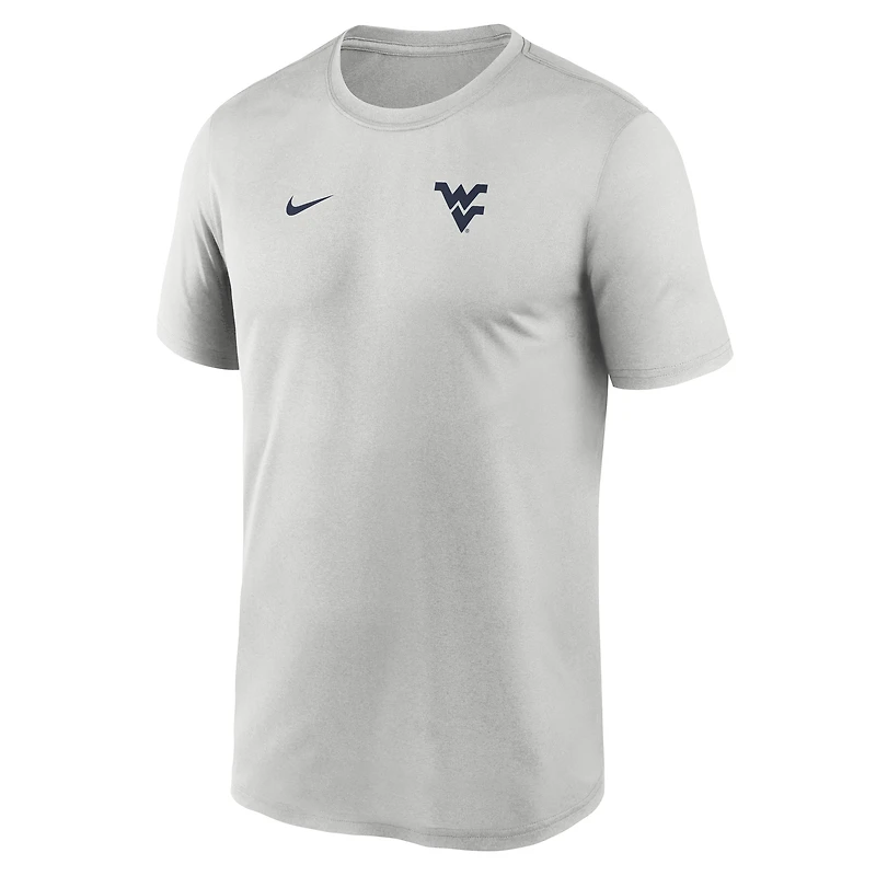 T-shirt Nike Dri-FIT gris pour homme, équipe des West Virginia Mountaineers 2025, avec petit logo et légende