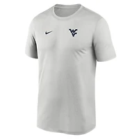 T-shirt Nike Dri-FIT gris pour homme, équipe des West Virginia Mountaineers 2025, avec petit logo et légende
