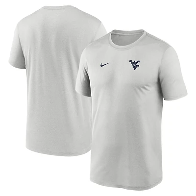 T-shirt Nike Dri-FIT gris pour homme, équipe des West Virginia Mountaineers 2025, avec petit logo et légende
