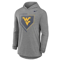 Men's Nike Gray West Virginia Mountaineers 2026 NCAA Baseball College World Series Dugout Long Sleeve Hooded T-Shirt