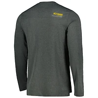 Men's Nike Heather Charcoal West Virginia Mountaineers 2022 Coach Performance Long Sleeve V-Neck T-Shirt