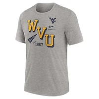T-shirt tri-mélange Nike Heather Grey West Virginia Mountaineers Blitz Roll Call pour hommes