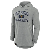 Men's Nike Heather Gray West Virginia Mountaineers Blitz Tri-Blend Dri-FIT Long Sleeve Hoodie T-Shirt