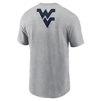 T-shirt Nike Heather Grey West Virginia Mountaineers Campus 2-Hit Primary Mascot pour homme