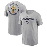 Men's Nike Heather Gray West Virginia Mountaineers Campus 2-Hit T-Shirt