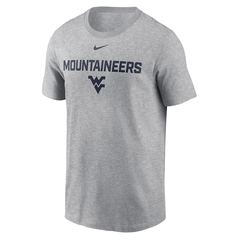 Men's Nike Heather Gray West Virginia Mountaineers Campus 2-Hit T-Shirt