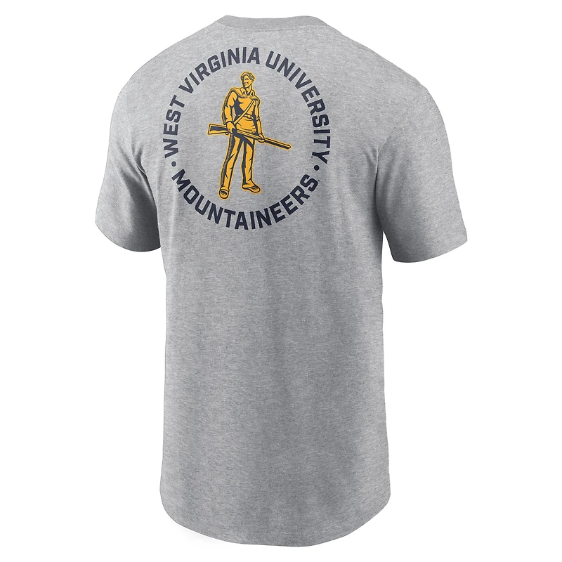 Men's Nike Heather Gray West Virginia Mountaineers Campus 2-Hit T-Shirt