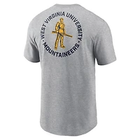 T-shirt Nike Campus 2-Hit gris chiné pour homme des West Virginia Mountaineers