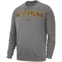 Sweat-shirt en polaire Nike pour hommes, gris chiné, West Virginia Mountaineers Club