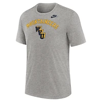 T-shirt Nike gris chiné West Virginia Mountaineers Legacy Arch Tri-Blend pour homme