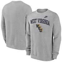 Men's Nike Heather Gray West Virginia Mountaineers Legacy Classic Pullover Sweatshirt