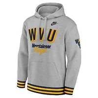 Men's Nike Heather Gray West Virginia Mountaineers Legacy Retro Pullover Hoodie