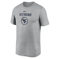 T-shirt Nike Heather Grey West Virginia Mountaineers pour homme - Légende du basket-ball sur le terrain Performance