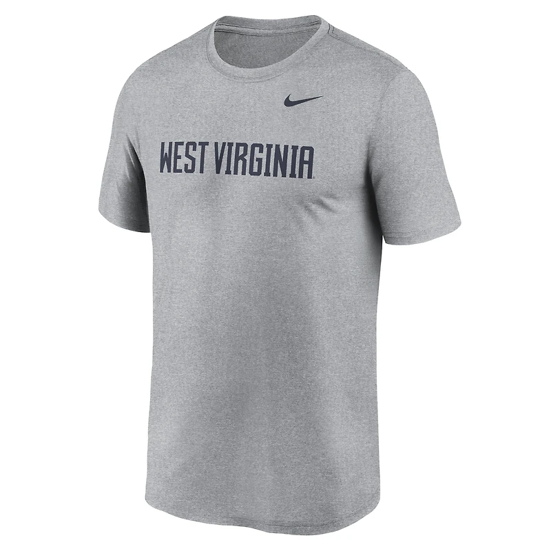 T-shirt Nike gris chiné pour hommes West Virginia Mountaineers Primetime Legend Wordmark