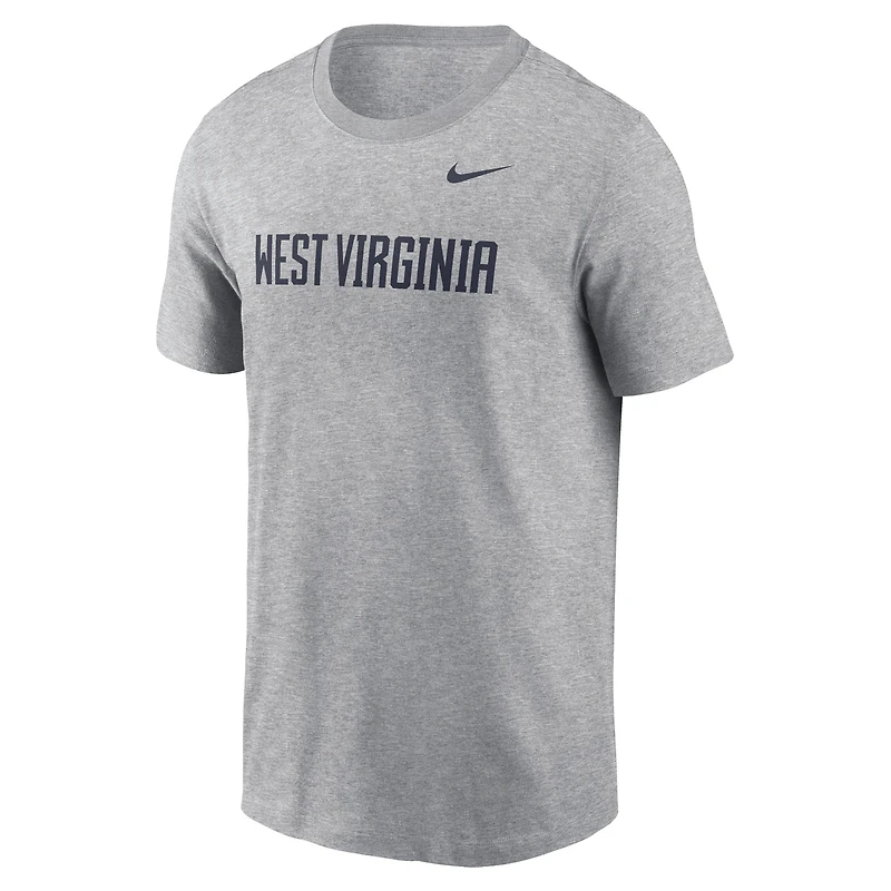 T-shirt Nike gris chiné West Virginia Mountaineers Primetime Wordmark pour homme