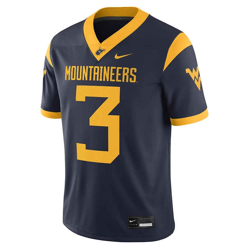 Men's Nike Michael Hawkins Jr. Navy West Virginia Mountaineers Game Football Jersey