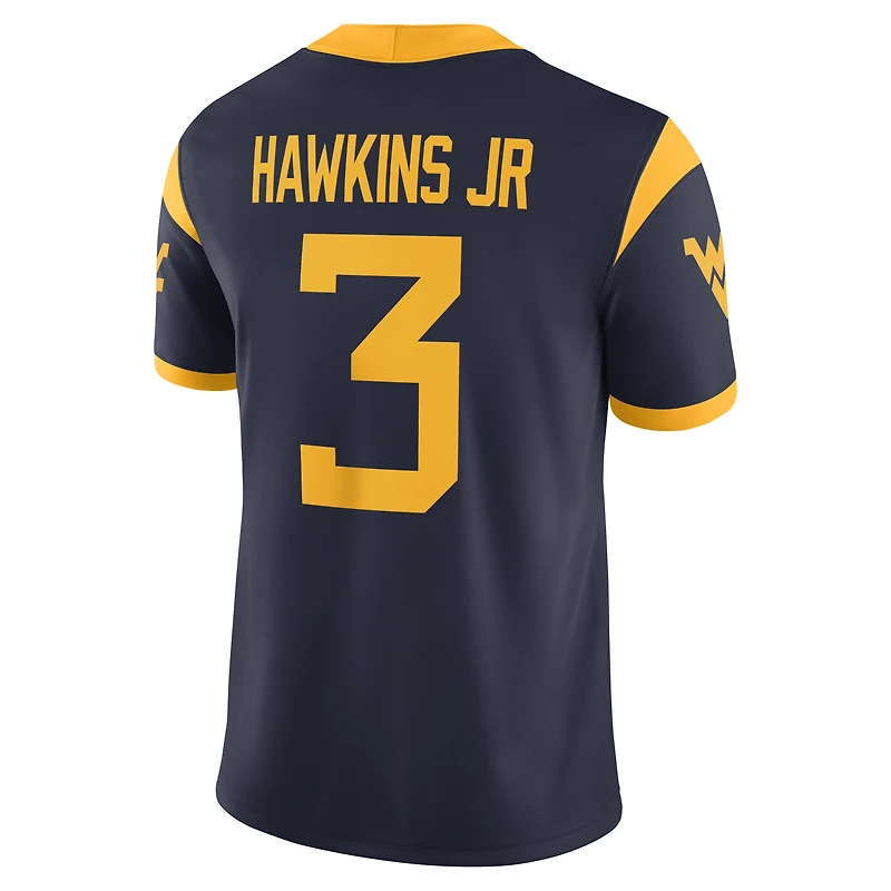 Men's Nike Michael Hawkins Jr. Navy West Virginia Mountaineers Game Football Jersey