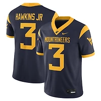 Men's Nike Michael Hawkins Jr. Navy West Virginia Mountaineers Game Football Jersey