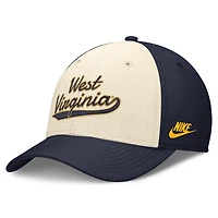 Men's Nike  Natural/Navy West Virginia Mountaineers Legacy Swooshflex Dri-FIT Hat