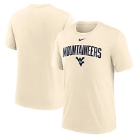 Men's Nike Natural West Virginia Mountaineers Arch Logo Triblend T-Shirt