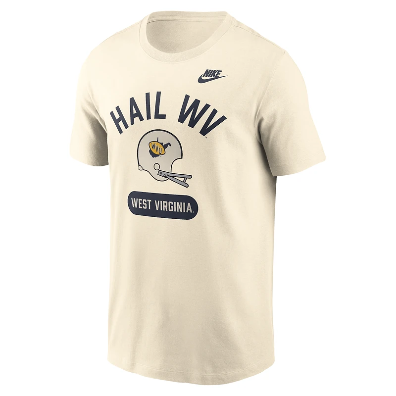 Men's Nike Natural West Virginia Mountaineers Legacy Arch Helmet T-Shirt
