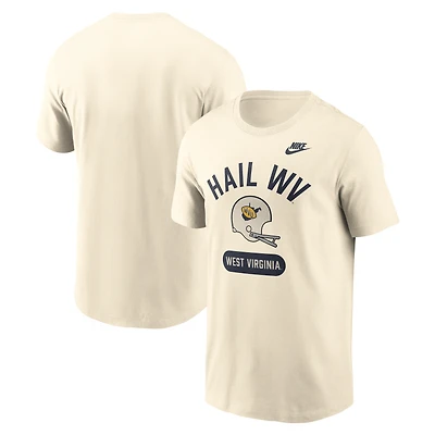 T-shirt homme Nike Natural West Virginia Mountaineers Legacy Arch Helmet