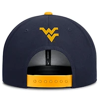 Casquette Nike pour homme, bleu marine/doré, West Virginia Mountaineers 2025 On-Field Patch Pro Dri-FIT Snapback