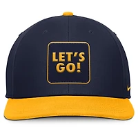 Casquette Nike Sideline Campus Pro Local Snapback bleu marine/doré pour homme des West Virginia Mountaineers 2025