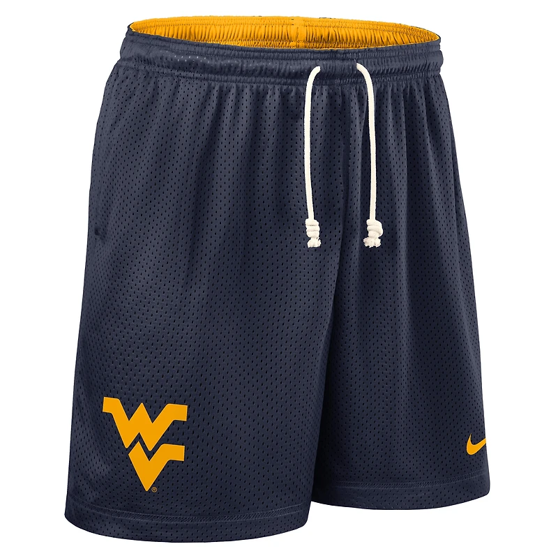 Short réversible Nike Dri-FIT bleu marine/doré des West Virginia Mountaineers 2025 pour homme
