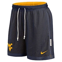 Men's Nike Navy/Gold West Virginia Mountaineers Courtside Standard Issue Dri-FIT Reversible Shorts