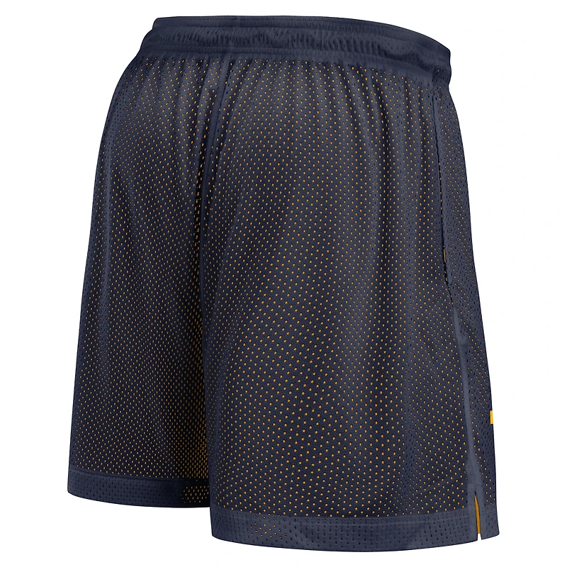 Men's Nike Navy/Gold West Virginia Mountaineers Courtside Standard Issue Dri-FIT Reversible Shorts
