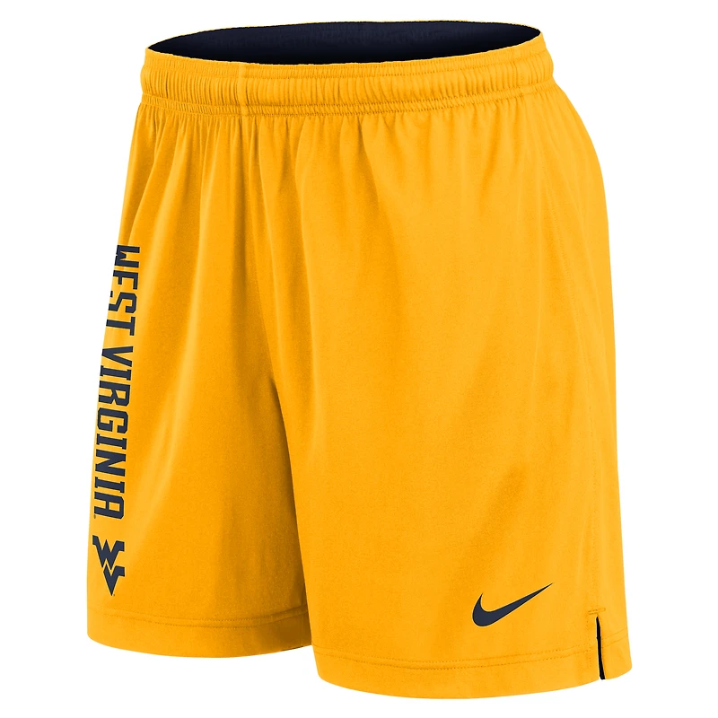 Men's Nike Navy/Gold West Virginia Mountaineers Courtside Standard Issue Dri-FIT Reversible Shorts
