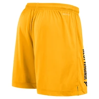 Men's Nike Navy/Gold West Virginia Mountaineers Courtside Standard Issue Dri-FIT Reversible Shorts