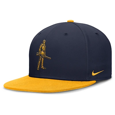 Casquette Nike Primetime Performance bicolore bleu marine/doré pour homme des West Virginia Mountaineers