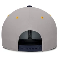 Casquette Nike Prep Pro Performance Snapback bleu marine/gris pour homme des West Virginia Mountaineers